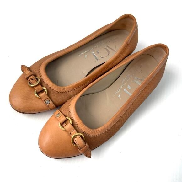 AGL attilio giusti leombruni Monika Cap Toe Ballet Flat tan woven size 35 / 5 US - Picture 2 of 13